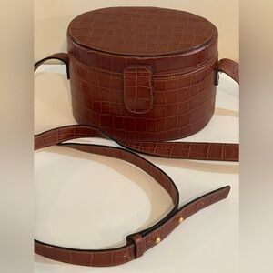 Vintage Morgan Taylor MT Brown Structured Oval Shape Bag Purse